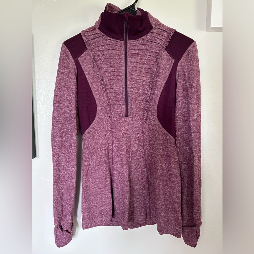 Lululemon Quarter zip Jacket, Pre-owned, Great Condition, Plum Color, Si…